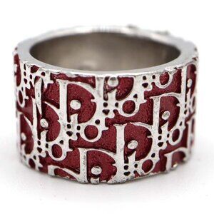 Christian Dior Ring Trotter Size 8.5 5 Red Approx 7.9 g Silver Color Accessories
